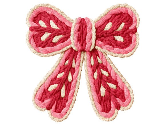 Review: Knitted Pink Embroidery Bow PNG for Makers
