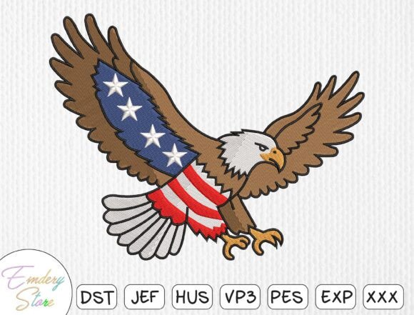 Review: Patriotic Eagle Flying Embroidery Design