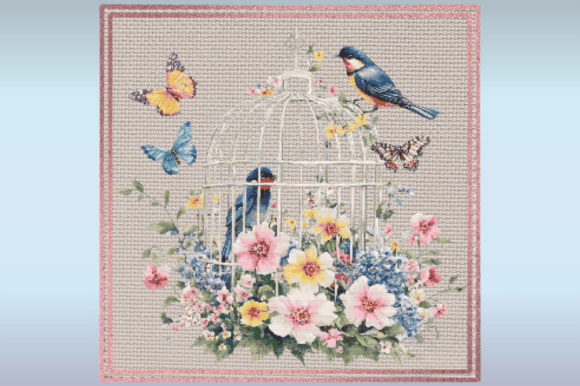 Review: Spring Floral Birdcage Cross Stitch Patt