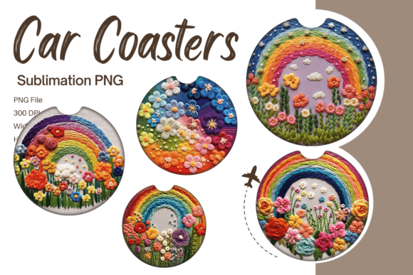 Reviewing 3D Rainbow Flower Embroidery Car Coaster for Boutique Sweatshirts