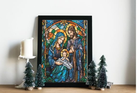 Reviewing Stained Glass Holy Family Cross Stitch