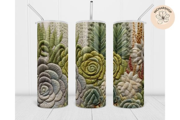 Reviewing the 20oz 3D Succulent Embroidery Tumbler Design