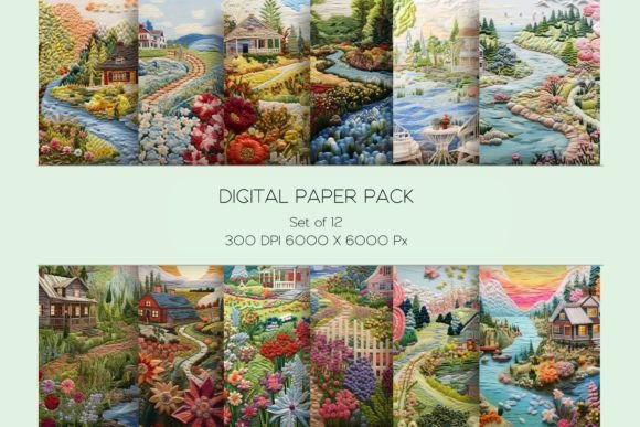 Reviewing the Americana Landscape Embroidery Paper Set