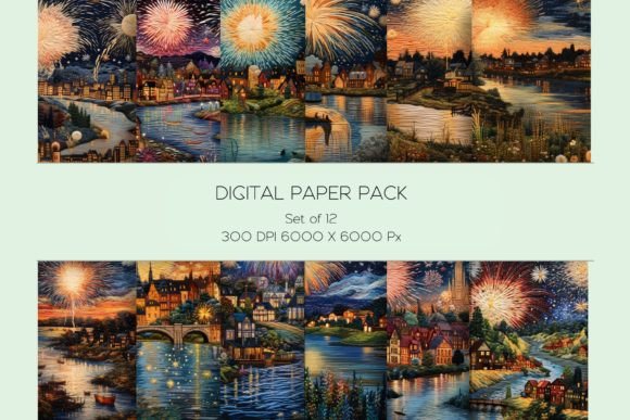 Reviewing the Fireworks Landscape Embroidery Paper Set